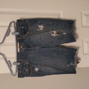 Hollister distressed Bermuda jean shorts